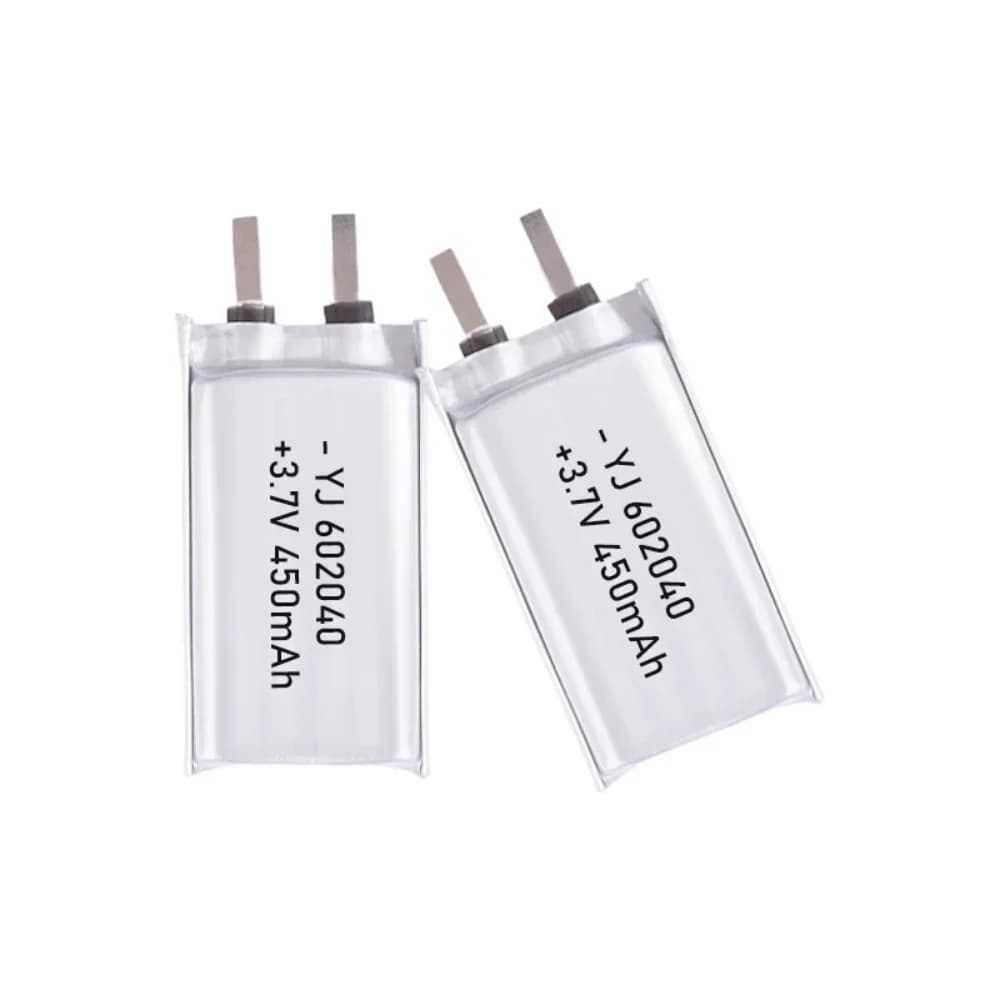 Batteria ricaricabile LiPo ai polimeri di litio da 3,7 V 450 mAh 602040 Per auricolare Bluetooth, strumento di bellezza, selfie stick, spray, ecc.