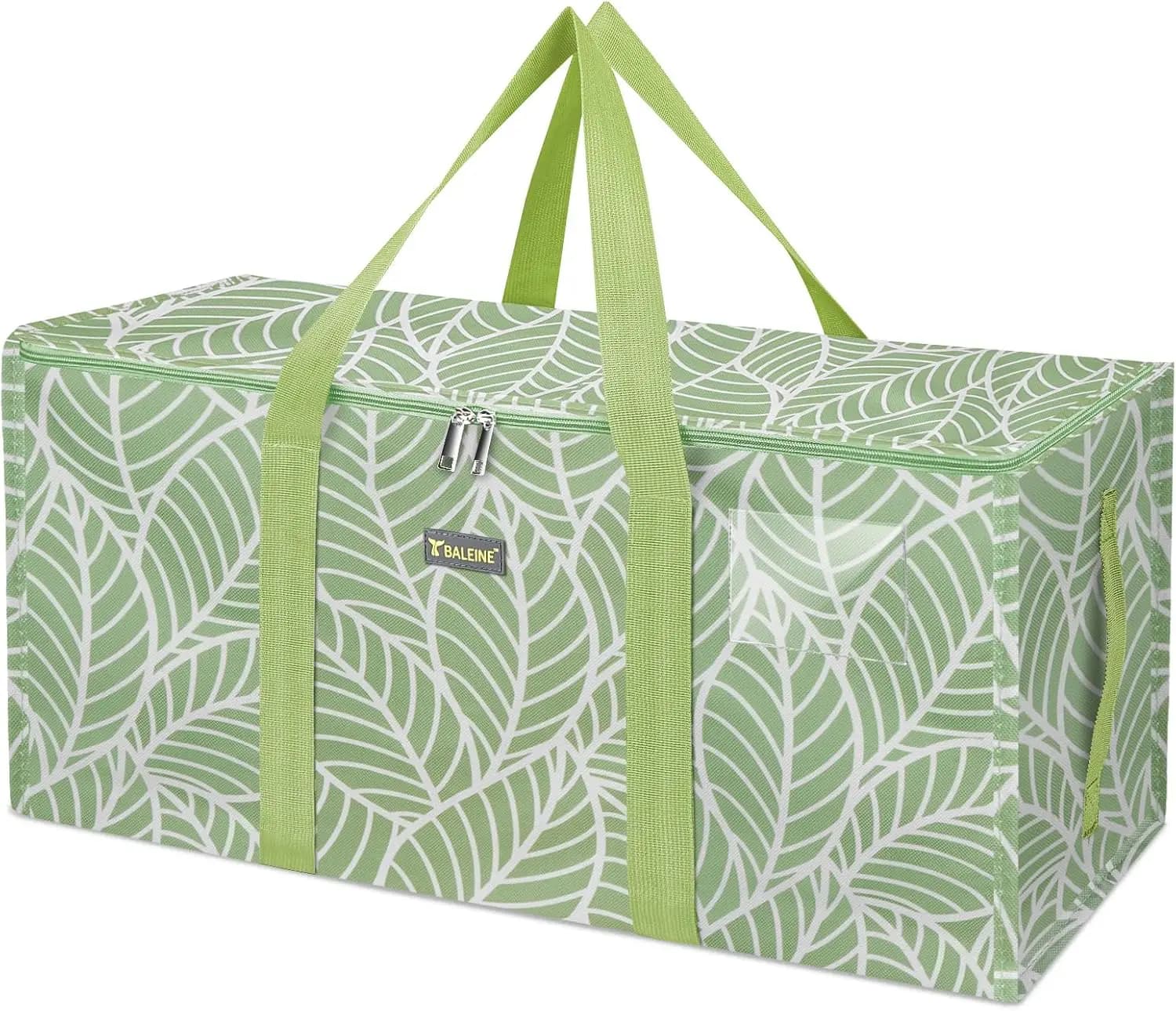 Borsa portaoggetti extra large con cerniere e maniglie, borse per trasloco in tessuto Oxford resistente per lavanderia e risparmio di spazio
