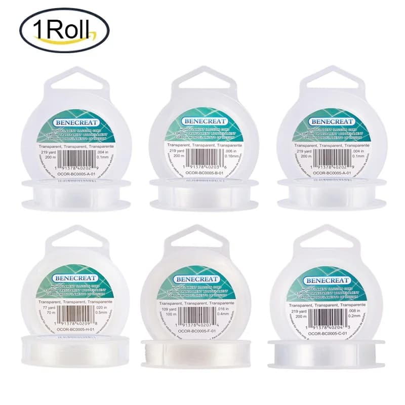 1 rotoli 0.1/0.16/0.2 // 0.5mm flessibile filo elastico linea di cristallo corda corda filo da pesca corda per gioielli che fanno braccialetto di perline