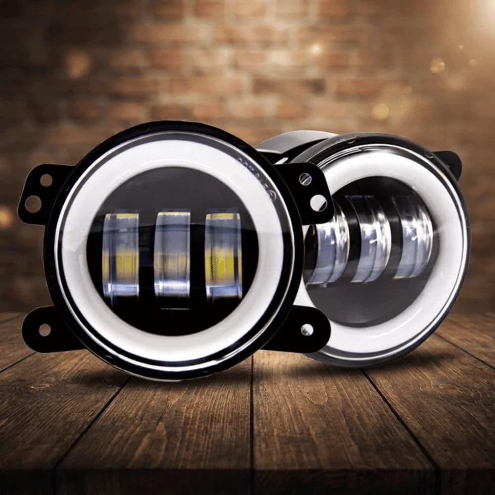 4 Inch LED Fog Light White Yellow Ring Dual Color Angel Eyes Lamp Waterproof Easy To Install Front Bumper Fog Light Automotive
