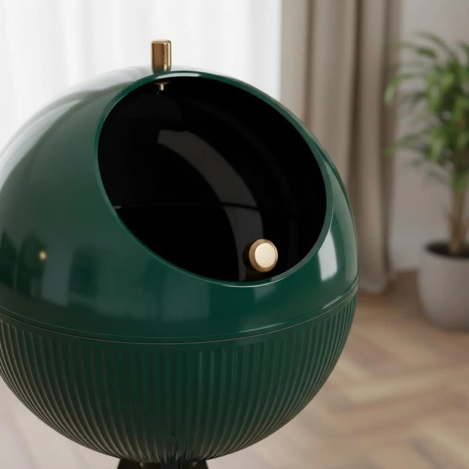 Cestino per Rifiuti Alto con Coperchio, Bidone Moderno a Treppiede, Contenitore Robusto con Coperchio Anti-Odore per Soggiorno