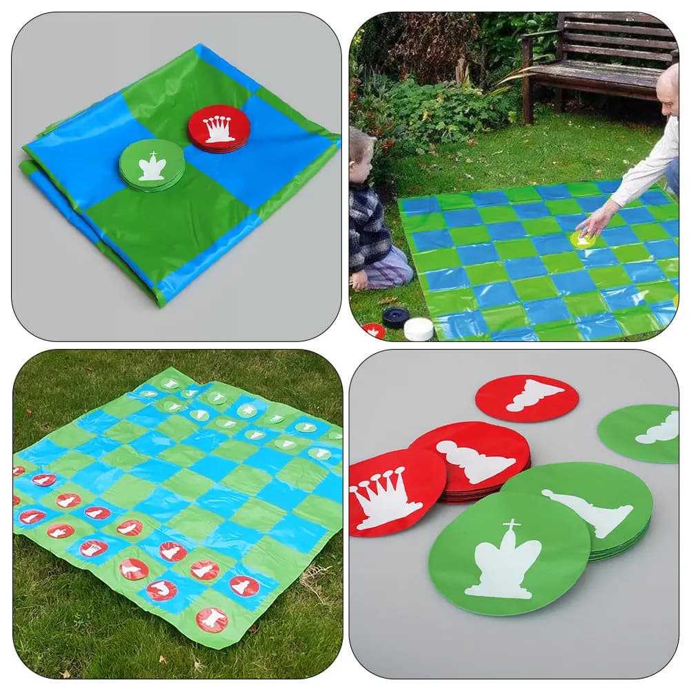 Set di scacchi pieghevole in PVC, kit portatile multifunzione, gioco educativo per bambini, leggero, da viaggio, per attività all'aperto