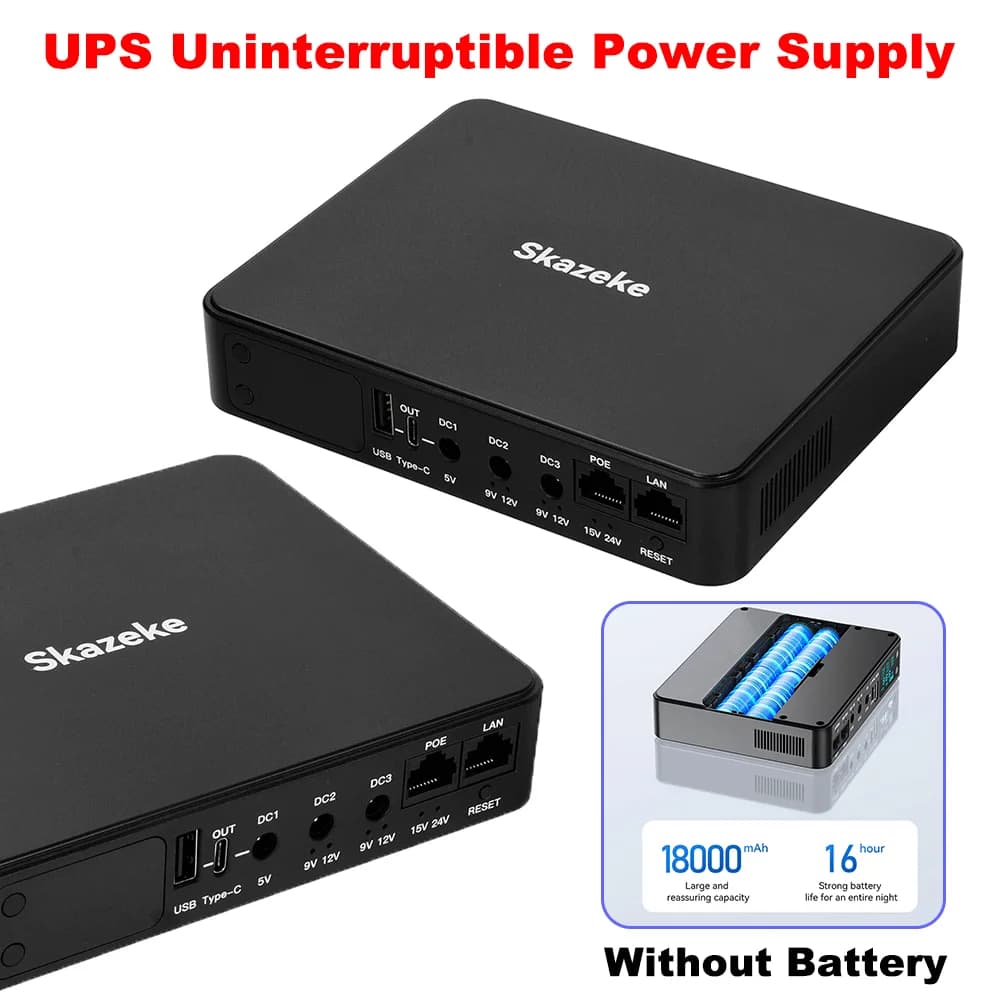 UPS DC AD2P Alimentatore di Emergenza Ininterrotto per Router, Modem, Monitor, Controllo Accessi, Alimentazione Portatile di Backup