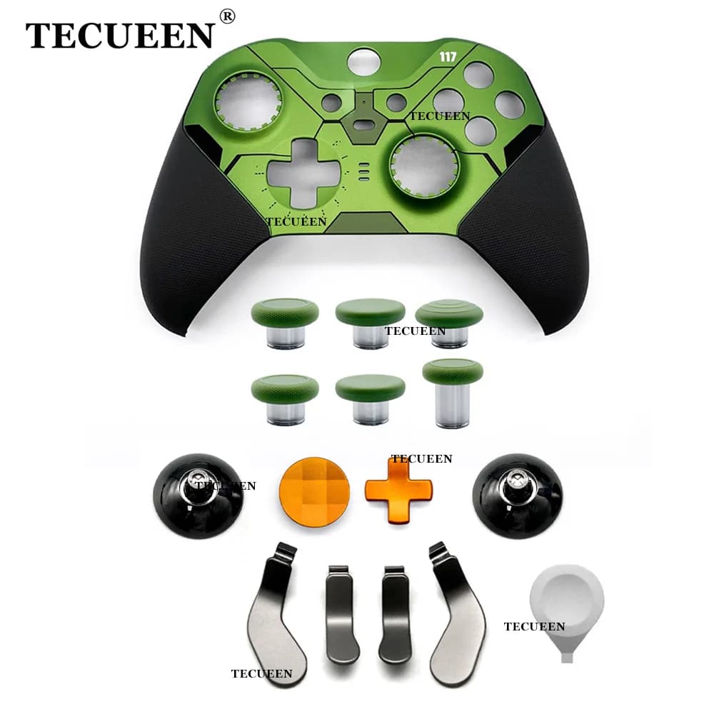 Guscio di Ricambio per Xbox One Elite Series 2 a Tema Halo Infinite, Pannello Frontale, D-pad, Thumbstick in Metallo, Pulsanti, Parti di Riparazione Fai-da-te