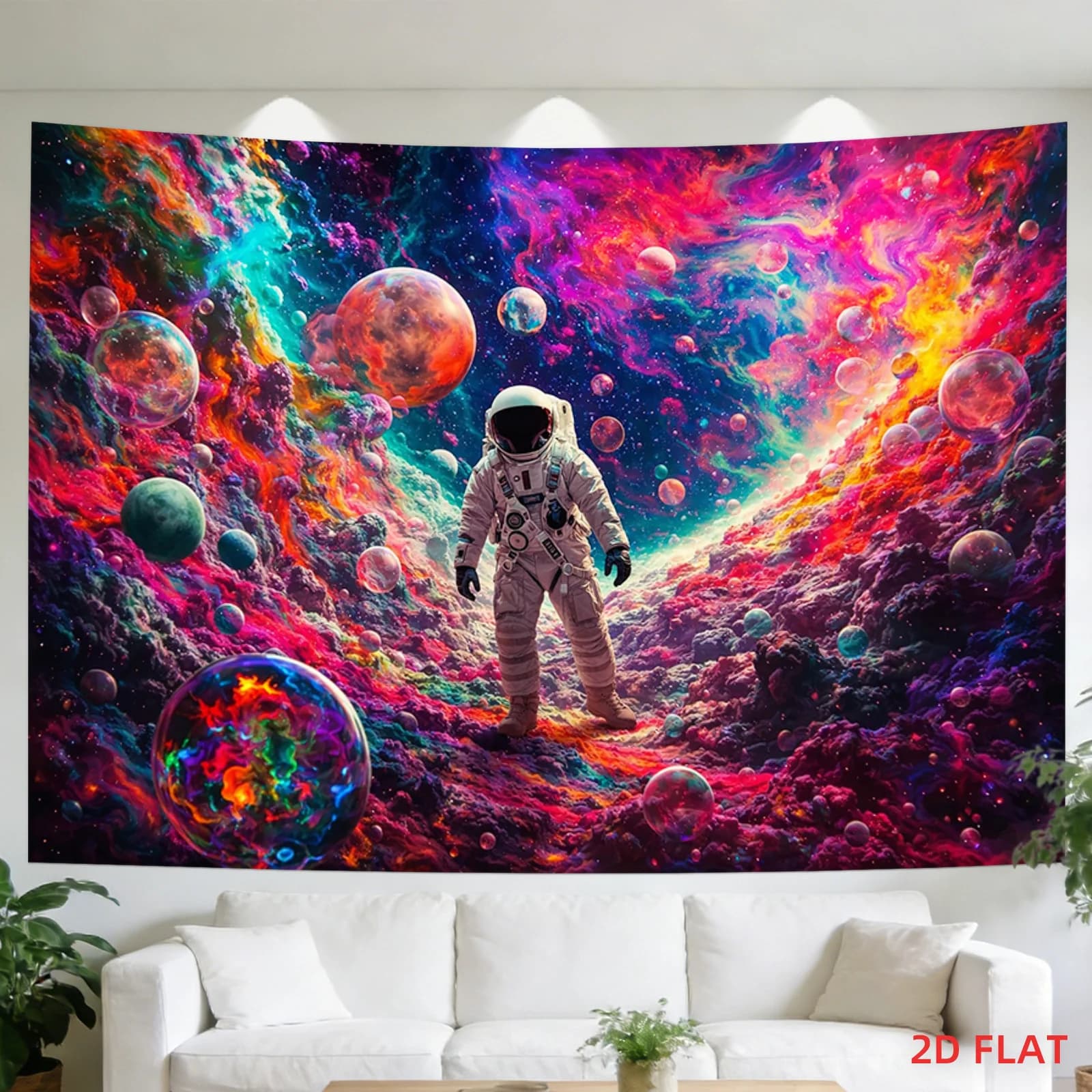 Colorful Space Galaxy Astronaut Nebula Tapestry Wall Hanging Decoration Cosmic Sci-Fi Room Art Print Pop Culture Universe Backdr