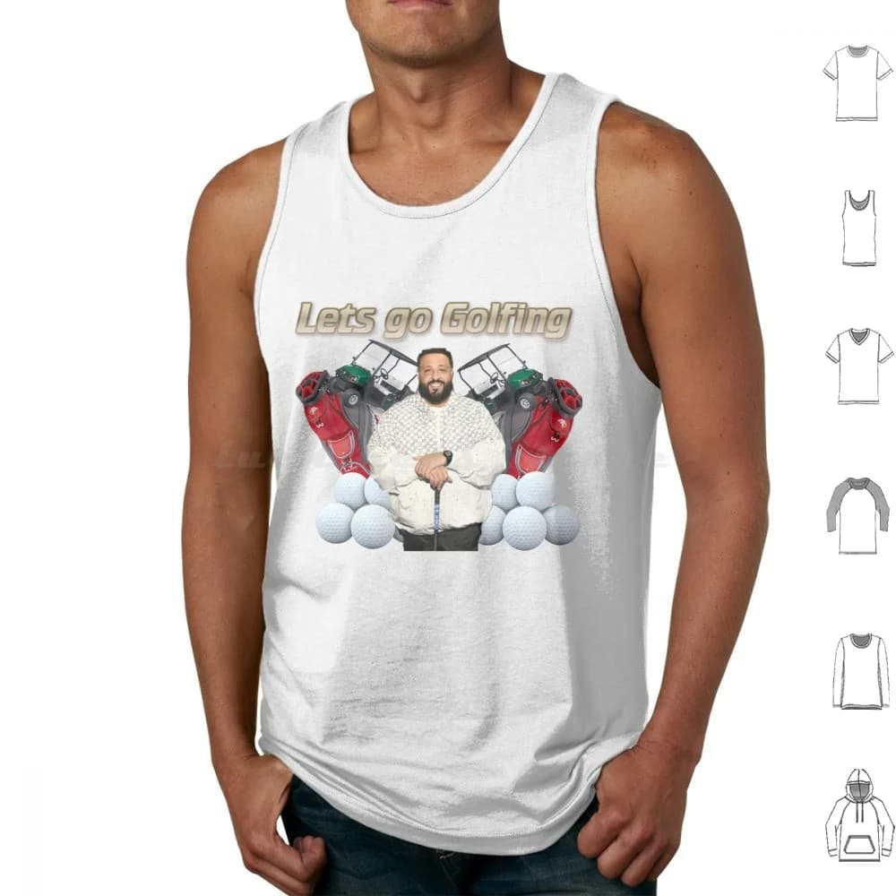 Lets Go Golf-Khaled Canotte Canottiera senza maniche Dj Khaled Golf Golf Sport Ball Golf Cart Meme Divertente