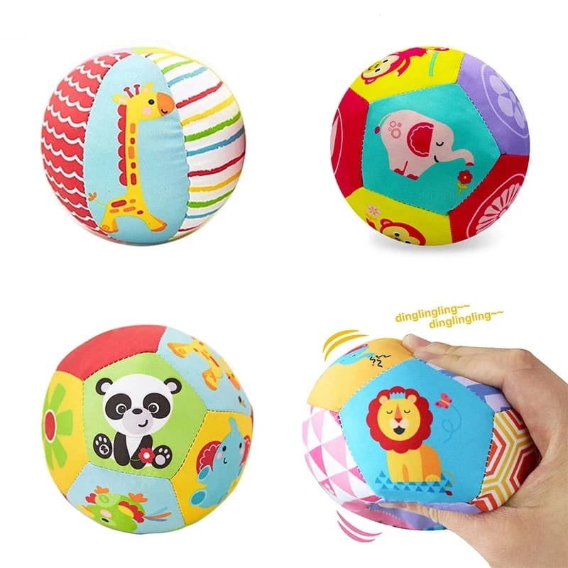 Giocattoli per bambini 0 12 mesi Morbido peluche sensoriale Sonaglio Palla giocattolo per neonati Animali del fumetto Giocattoli interattivi Giocattolo educativo Palla per bambini