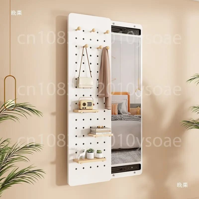 Full figure mirror without perforation, to hang to the wall, closed hats, entrance mirror for bag, mirror for whole body attached to wall