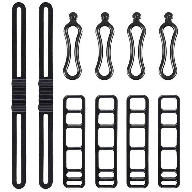 [LA] Set di 10 Cinghie in Silicone per Bicicletta, Fasce di Fissaggio per Luci Anteriori e Posteriori, Accessori Universali per Bici