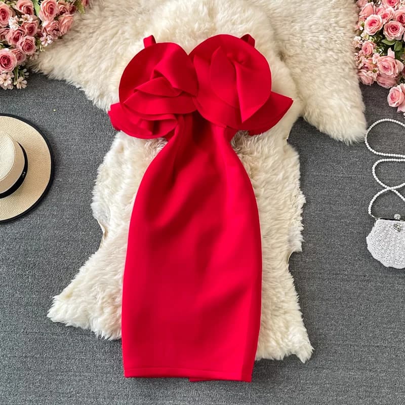 Abito da ballo di lusso elegante e snellente, monospalla con drappeggio avvolgente, stile coreano per il tempo libero
