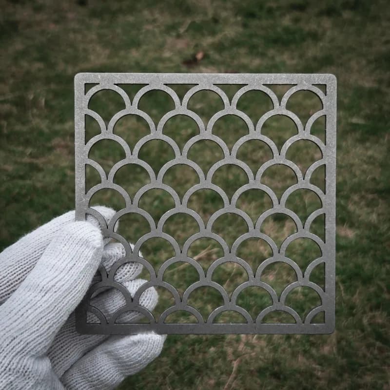 Pure Titanium Alloy Grill Mesh Round Square BBQ Plate Tea Boil Grill Pad Outdoor Camping Portable Lightweight Stove Accessory
