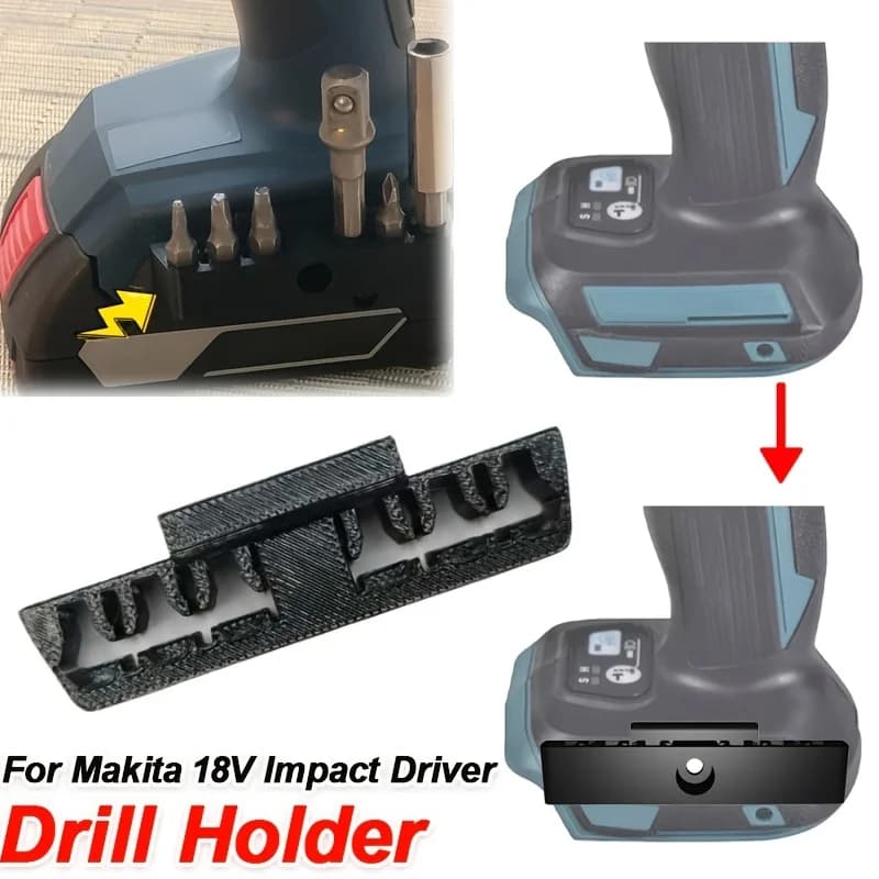 Porta punte per avvitatore a impulsi, supporto per punte da trapano con 6 slot, organizer per punte per utensili elettrici per accessori per avvitatori a batteria da 18V