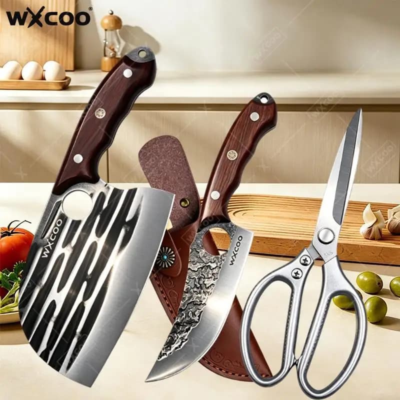 Flexible Kitchen Knife Hand Forged Butcher Knife Stainless Steel Fish Filleting Cutter Professional Wood Handle Boning Knife