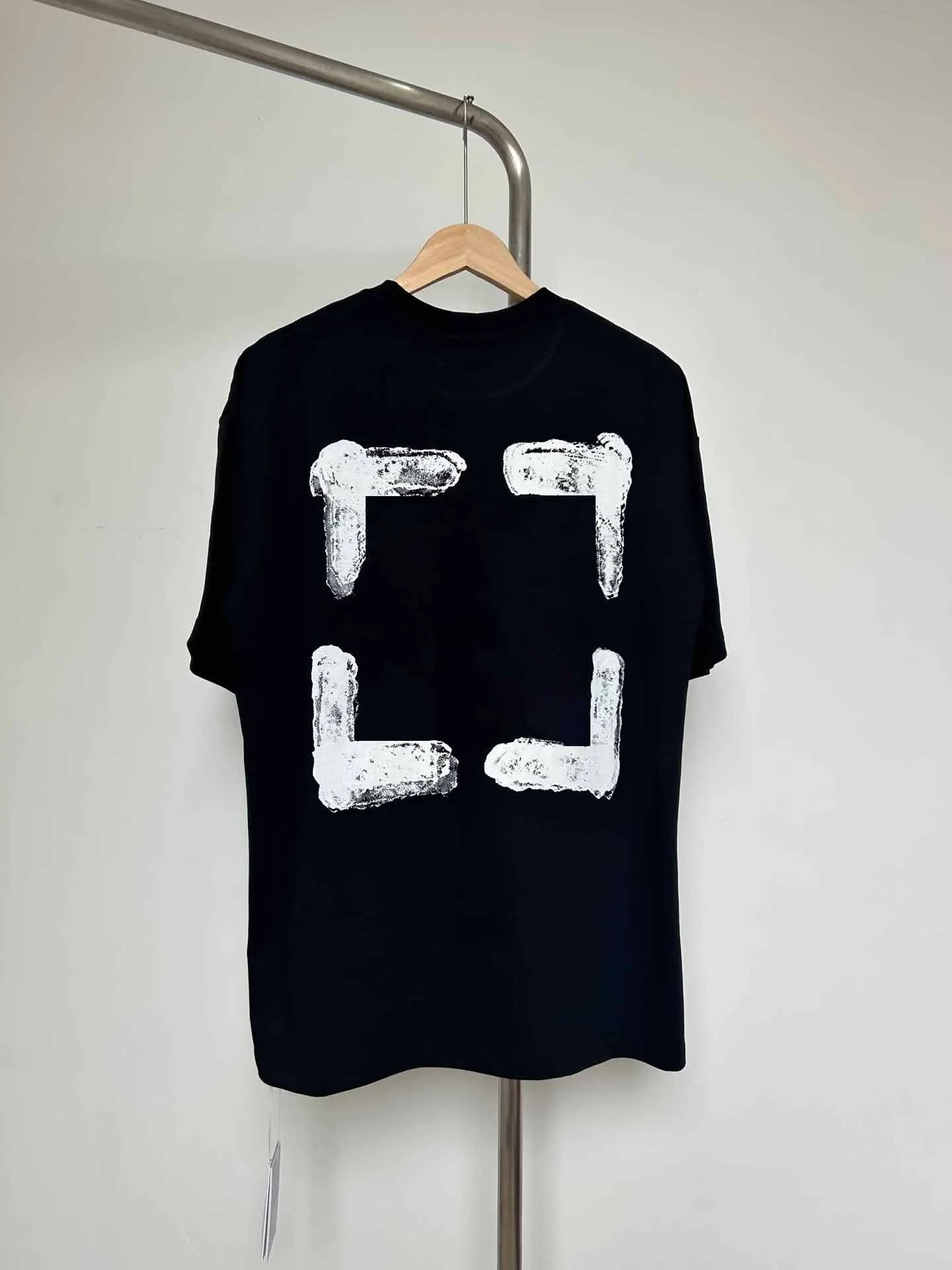 T-shirt Oversize in Cotone Casual da Uomo e Donna con Logo Stampato 'Arrow' Effetto Fuzzy, Collezione 2025SS, Stile Hip-Hop Streetwear