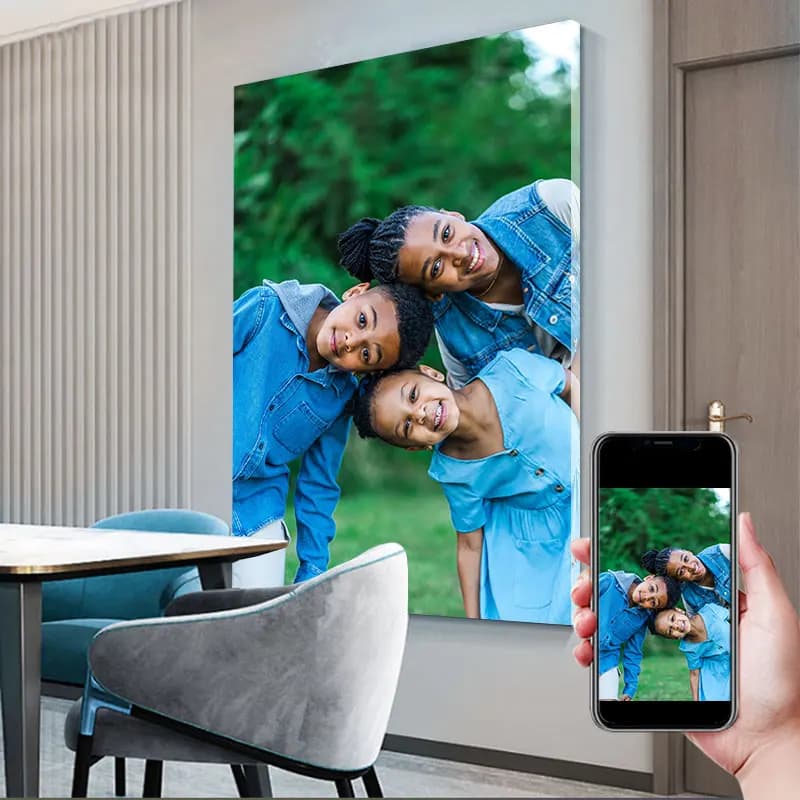 1 poster with custom photo print, frame for diy photos in solid wood or customized poster without frame, send family photos, business cards, weddings