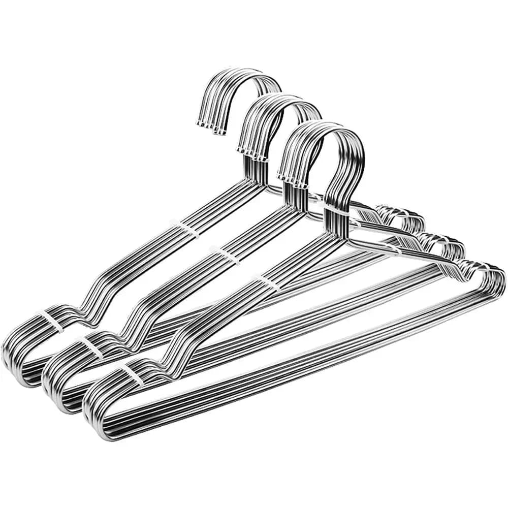 Clothes Hangers 30 Pack Coat Hangers Non Slip Wire Hanger Clothing Heavy Duty Metal Hangers Space Saving Ultra Thin Stainless St