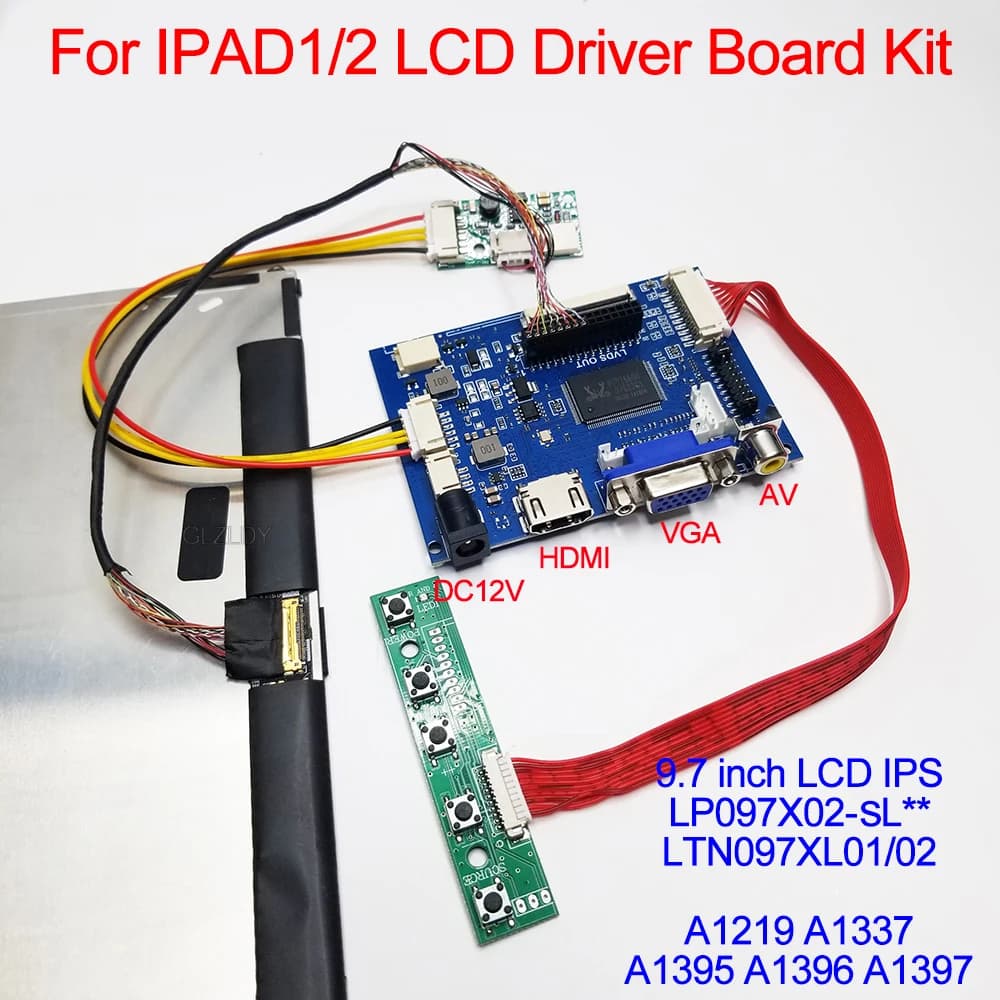 IPAD 9.7 pollici IPAD1 IPAD2 LTN097XL01 A1337 A1395 1024*768 schermo LED scheda driver display modificata HDMI VGA 2AV controllo inverso