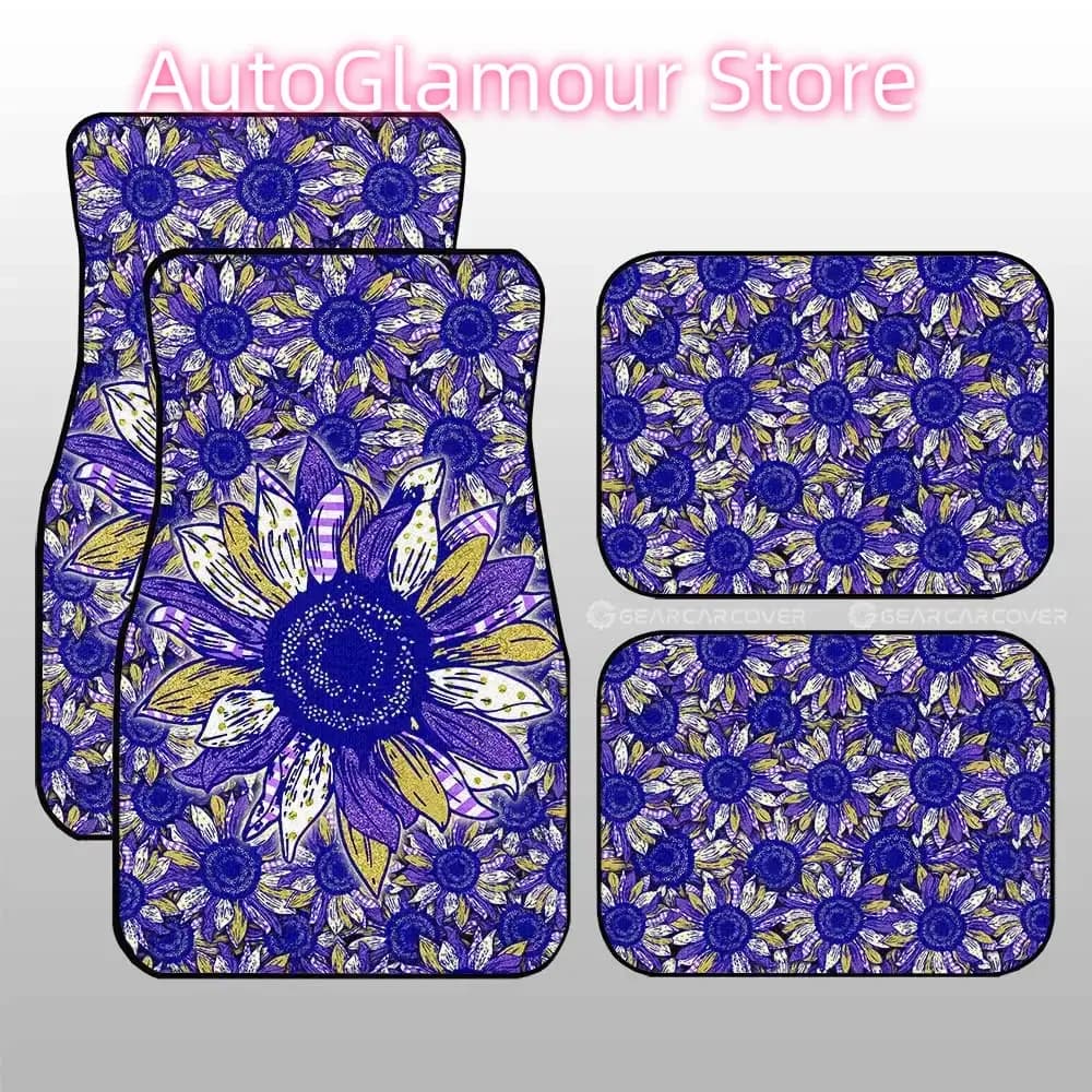 Tappetini per auto girasole viola Accessori per auto personalizzati