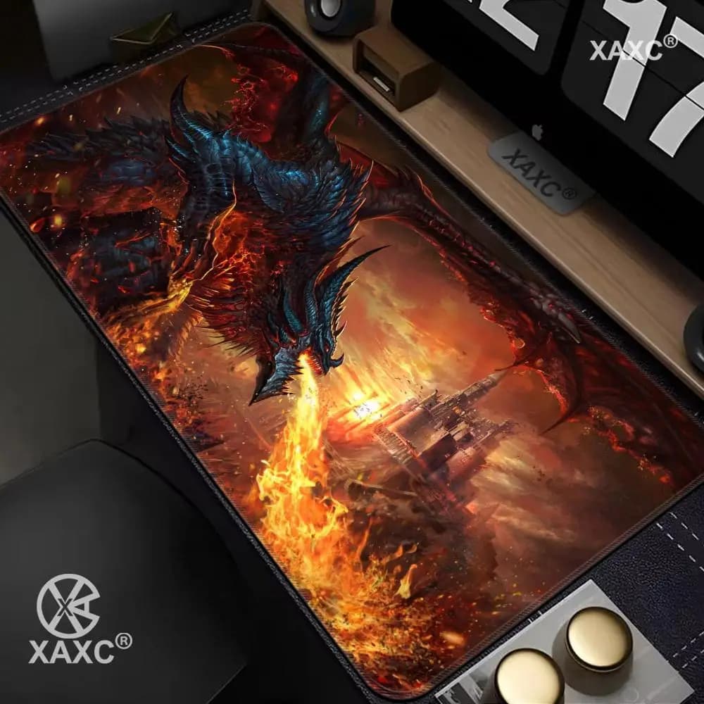 Fantasy Dragon Phoenix XAXC Tappetino per mouse grande, tappetino per tastiera e mouse, tappetino per mouse da gioco in gomma antiscivolo, tappetino per mouse per laptop