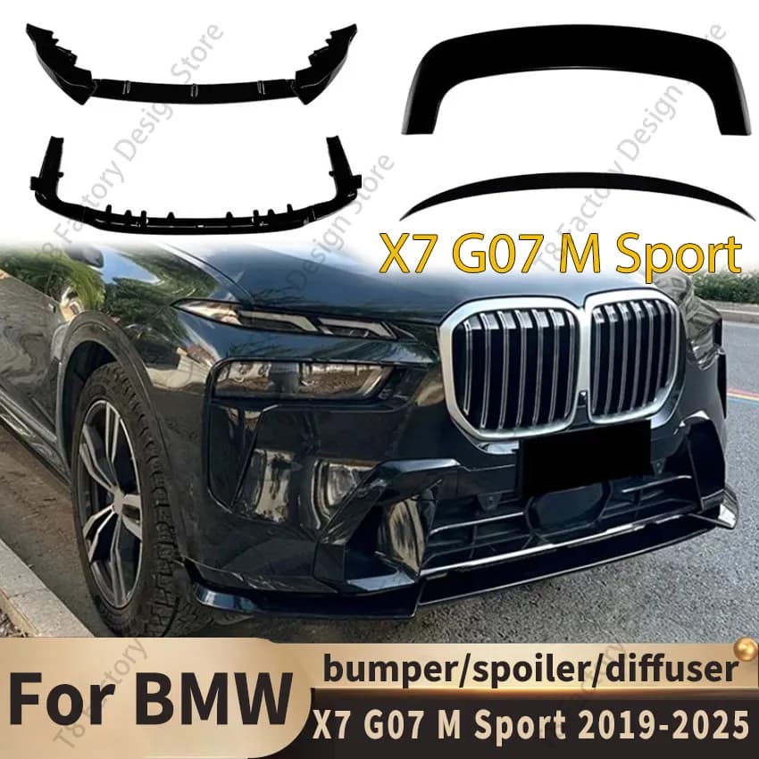 Per BMW X7 G07 M Sport 2019-2025 Paraurti Anteriore Spoiler Labbro Ala Superiore Ala Centrale Diffusore Posteriore Splitter Ricambi Auto Body Kit Guard