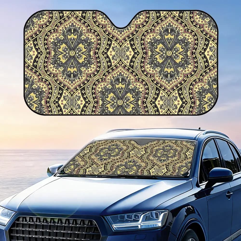Parasole per Parabrezza Snycler con Motivo Boho, in Alluminio Riflettente, Protezione UV e Isolamento Termico