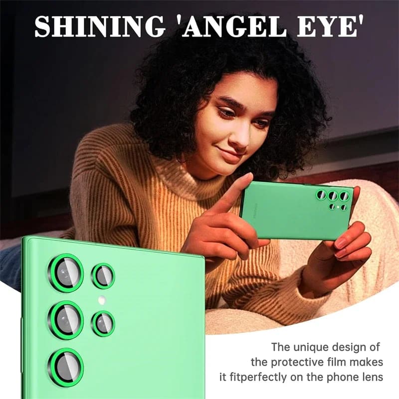 Night Light Metal Luminous Ring Glass camera lens protector for Samsung Galaxy S24 S22 Ultra S23 Plus S24Ultra Film for lens