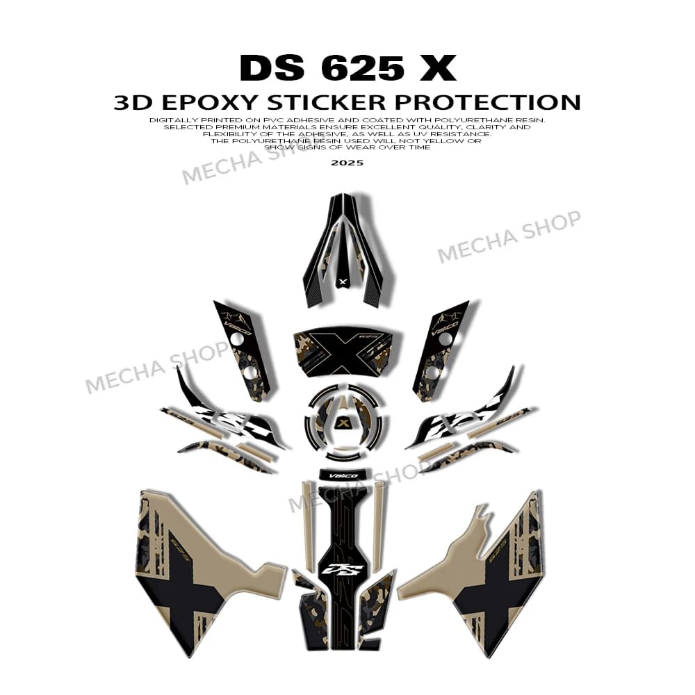 Nuovo DSX625 2025 Adesivo per Voge Valico 625DSX 2025 3D Kit Resina Epossidica Moto Rilievo Del Carro Armato di Protezione adesivo