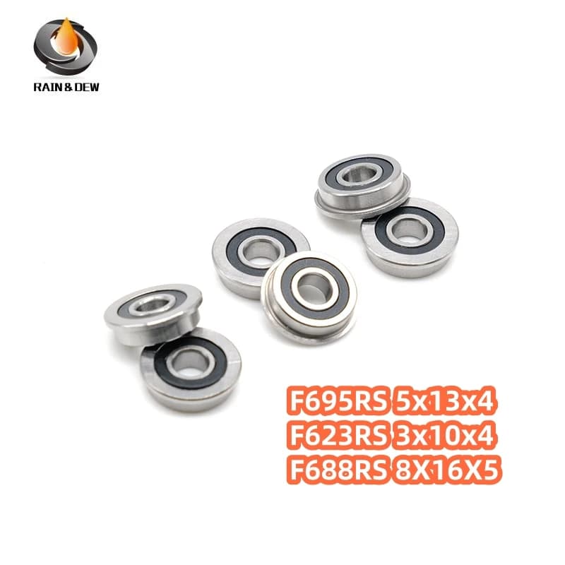 F695RS For VORON Mobius 2/3 2/4 3D Printer 10 Pz F695 2RS Bearing 5*13*4mm ABEC-7 Miniature Flanged F695 RS Ball Bearings