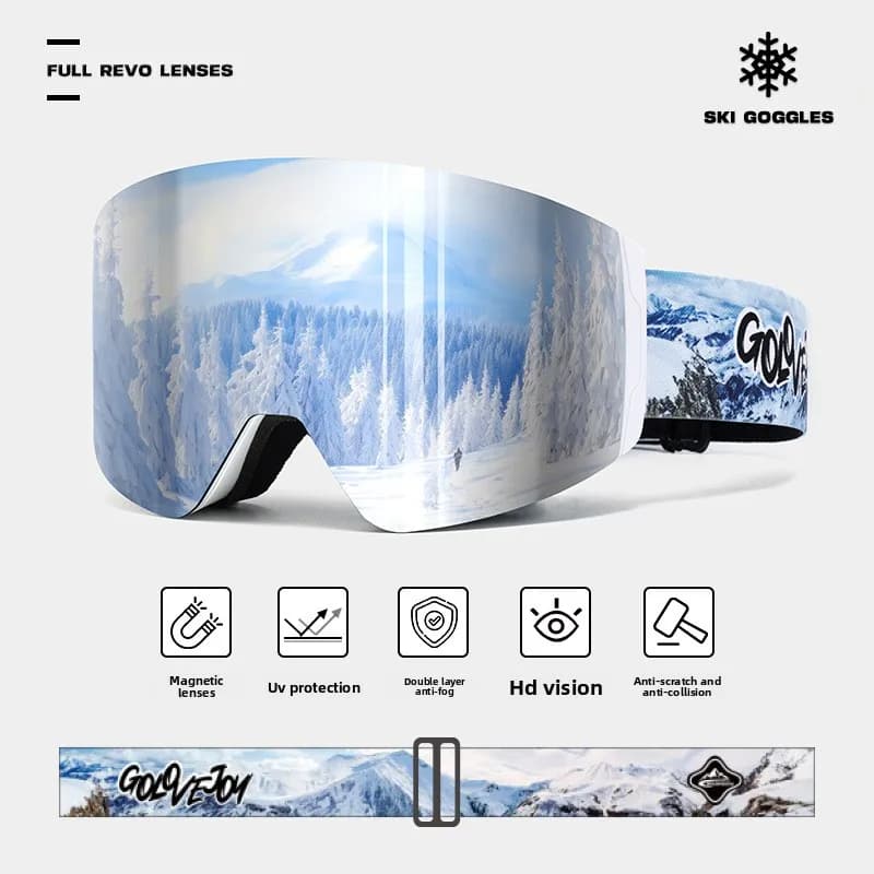 New Ski Glasses Men's and Women's Double-layer Anti-fog, Windproof and Sand UV Adult Outdoor Mountaineering Snow Goggles