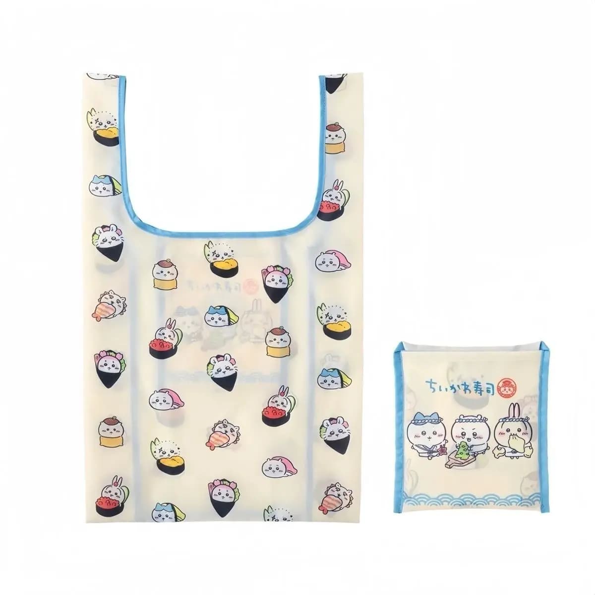 Japanese Style Chiikawa Eco Friendly Reusable Shopping Bag Cartoon Kawaii Cute Sushi Foldable Storage Portable Tote Hand Bag