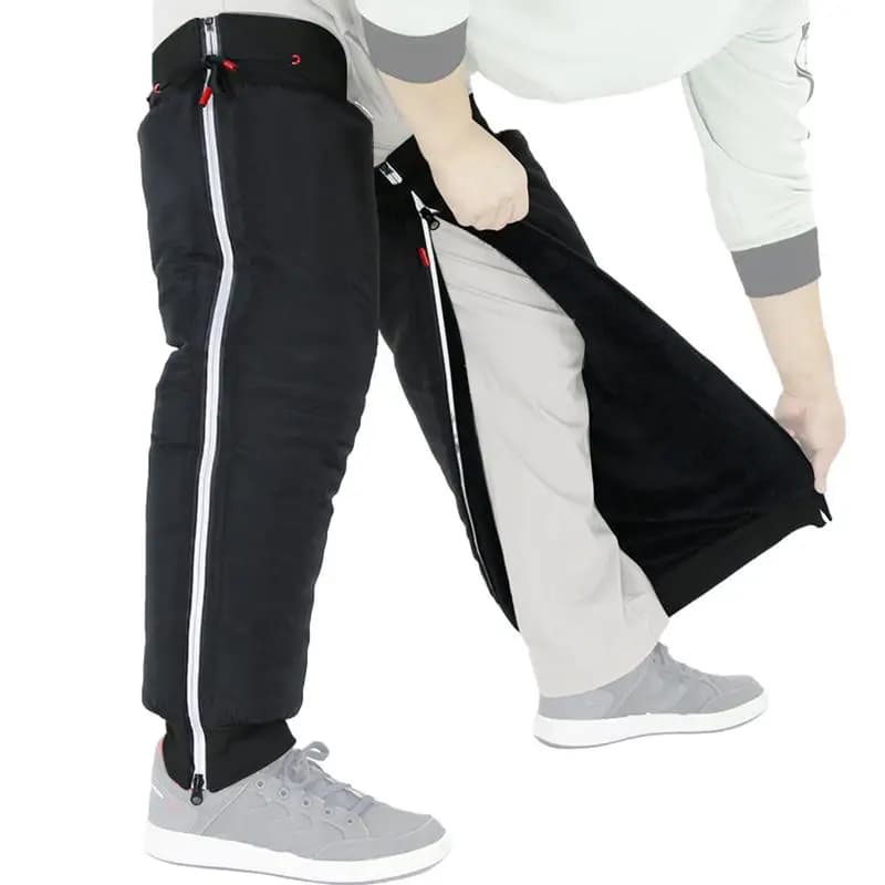 Scaldamuscoli per moto scaldamuscoli addensati per donna uomo ghette per gambe impermeabili ginocchiera antineve con strisce riflettenti