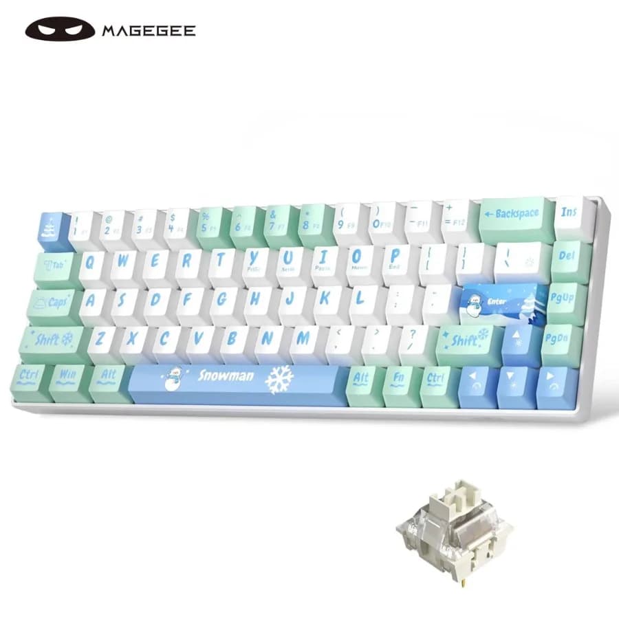 MK-Box 60% Gaming Keyboard German QWERTZ Layout, Hot-Swappable Compact Wired Mechanical RGB Keyboard with EVA Damping Foam
