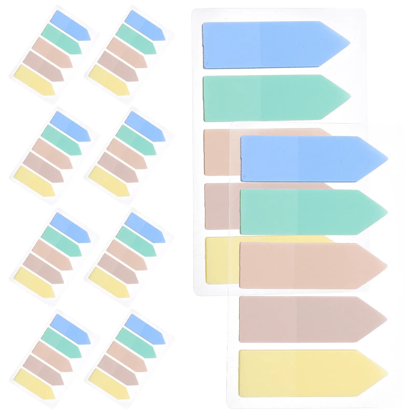 10Sets Arrow Label Sticky Tabs Multi Color Paper Reading Strips Convenient for Note Taking Bookmarks Page Markers Adhesive