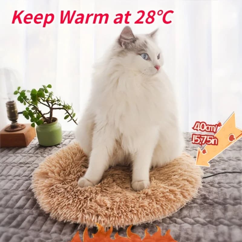 1 Pezzo Tappetino Riscaldante Elettrico USB in Peluche Anti-graffio per Animali Domestici, Cuscino Morbido e Caldo per Gatti e Cani, Uso Domestico ​