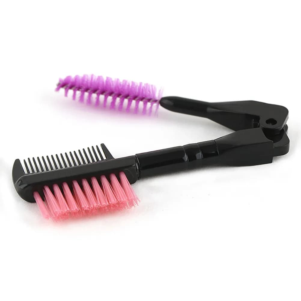 Pennello Mascara a Doppia Punta, Pennello per Sopracciglia con Doppia Testa, Manico in Plastica Leggero ed Elegante, Perfetto per Gel e Pomata, Strumento di Bellezza per il Trucco