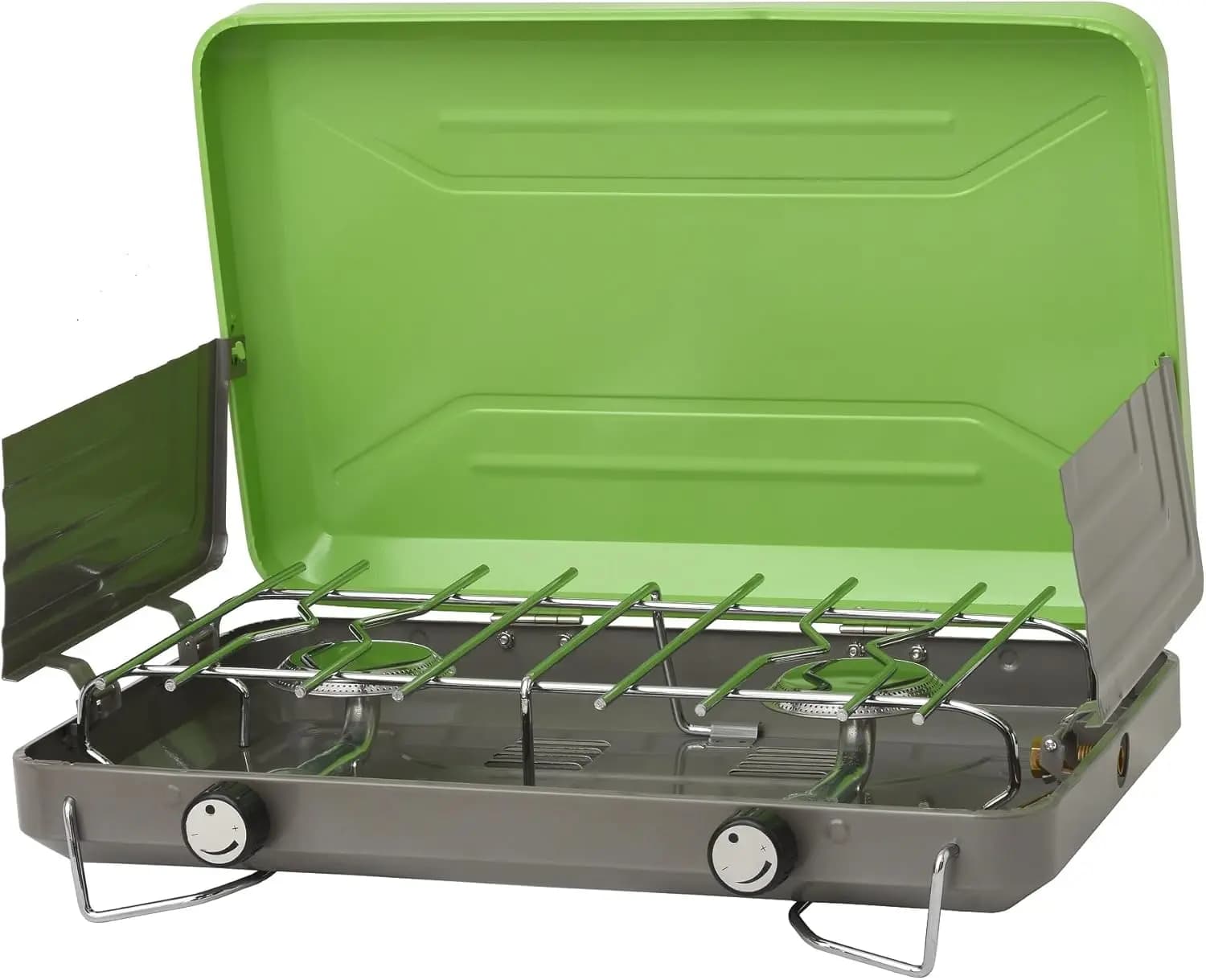 Camper's Stove Portatile a 2 Fuochi per Cucina all'Aperto, Hiking, Compatible with 1LB Propano Gas
