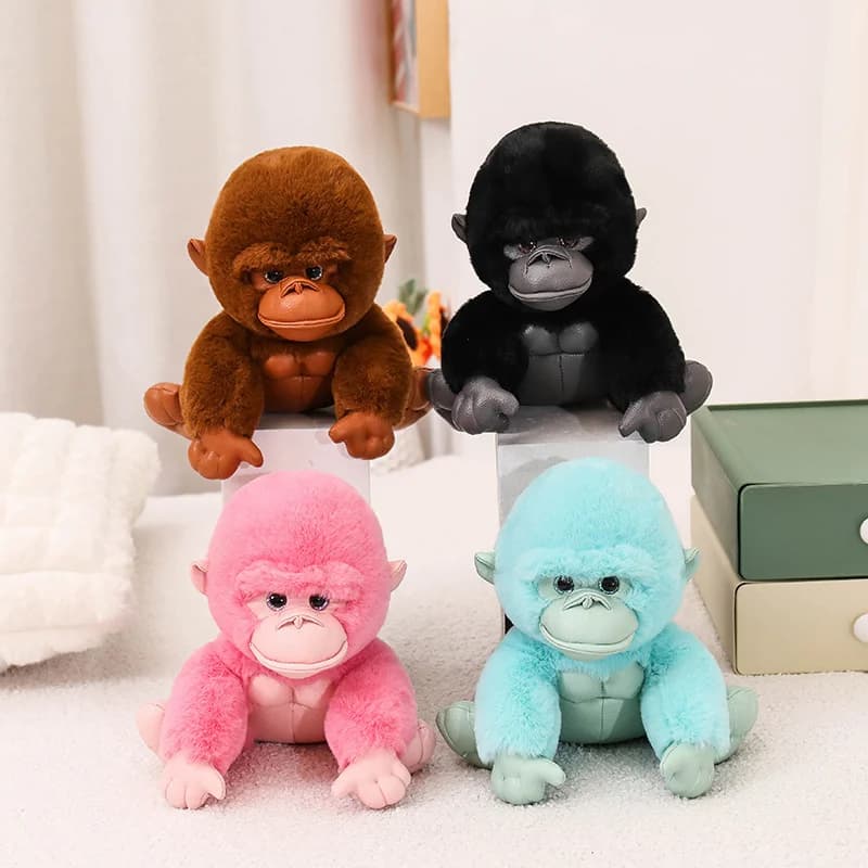 Nuovo stile farcito scimmia gorilla bambola peluche zoo selvatico animale fuzzy morbido colorato peluche peluche regali di compleanno arredamento