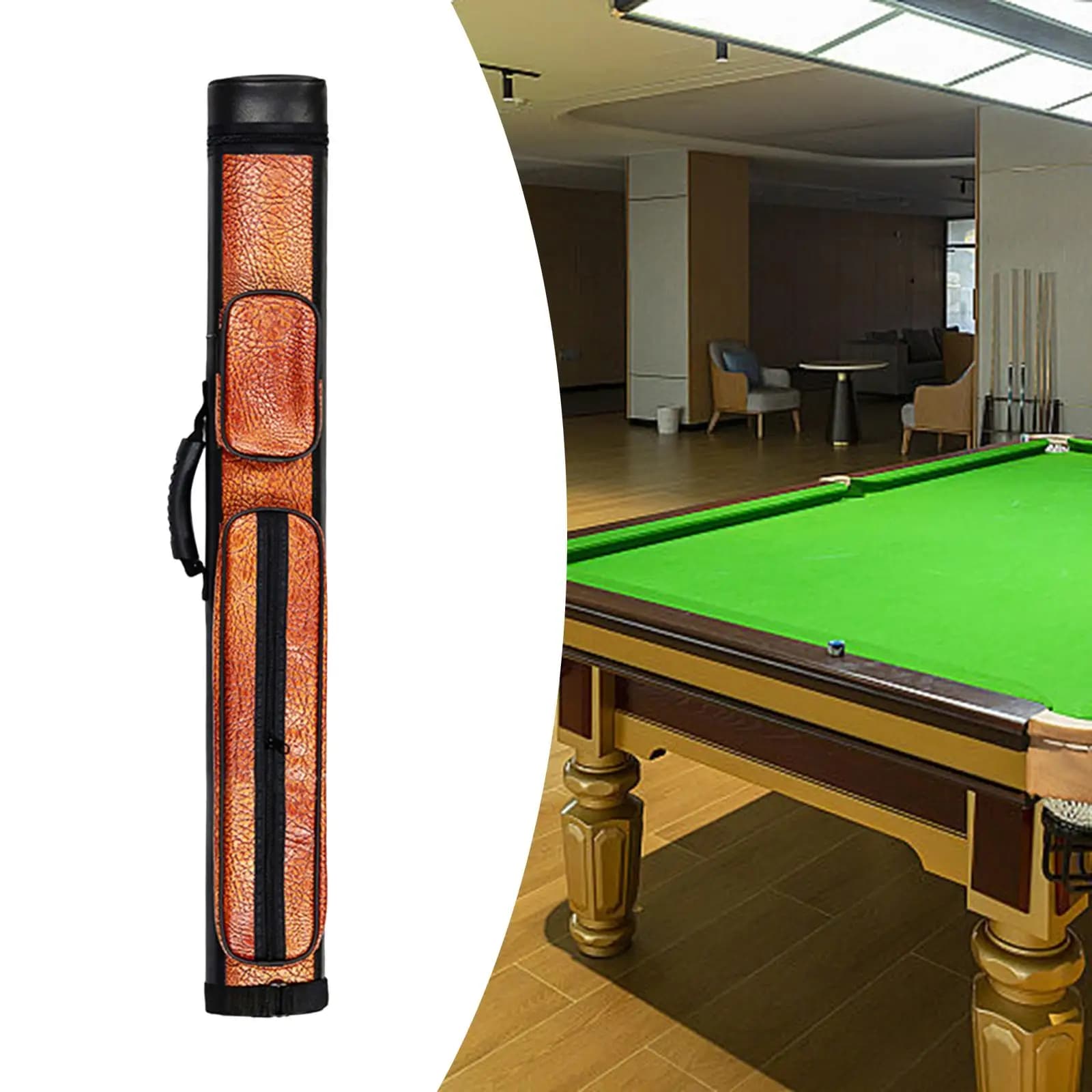 Box for billiards Transport bag for billiards Bag for accessories 2 decks 2 shafts Carry 4 holes Storage box for billiard rod