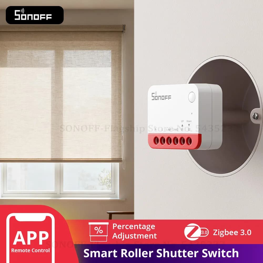 SONOFF MINI-ZBRBS Zigbee Smart Roller Shutter Switch Zigbee Local Scene Signal repeater Transforms curtains eWeLink via ZigBee Hub
