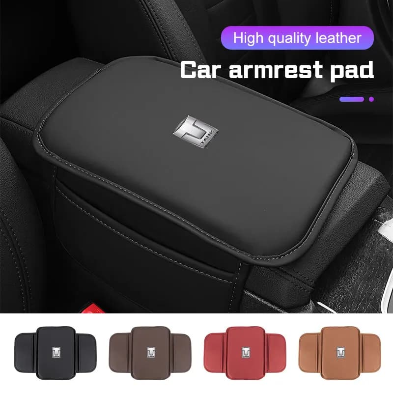 Borsa portaoggetti per cuscino per scatola bracciolo per auto in pelle per Great Wall Tank 300 400 500 700 Accessori per tappetino protettivo per console centrale