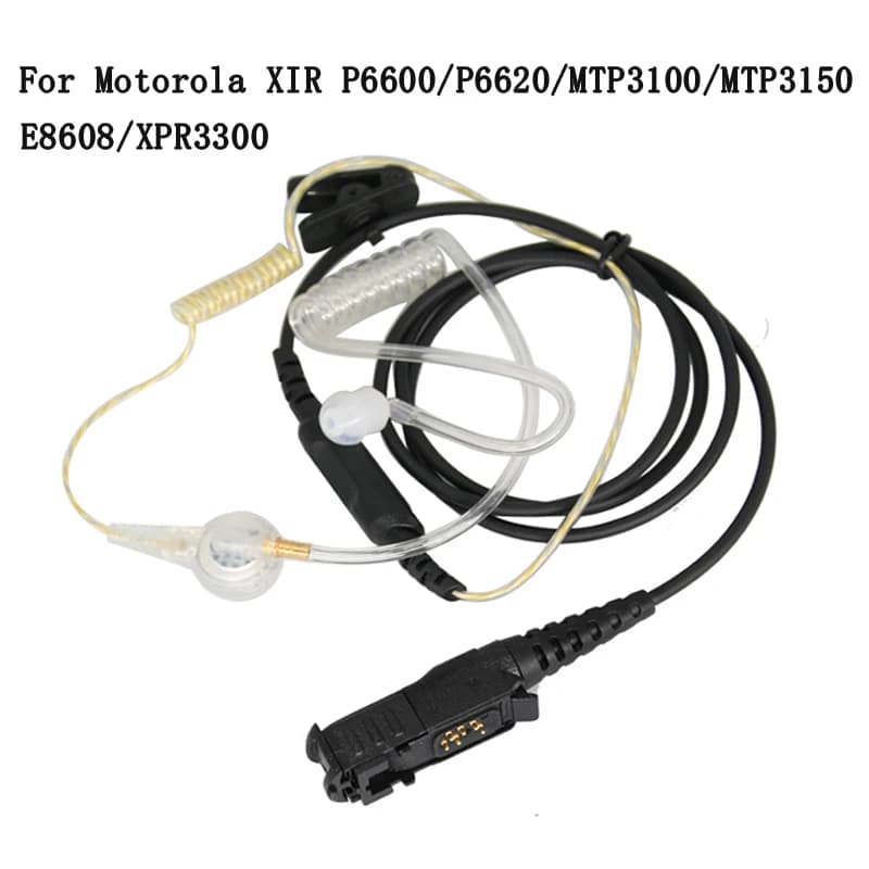 Auricolare con Tubo Acustico per Walkie Talkie Motorola XIR P6620 / P6600i / E8608 / MTP3150 / MTP3250, Cuffia per Radio Bidirezionale