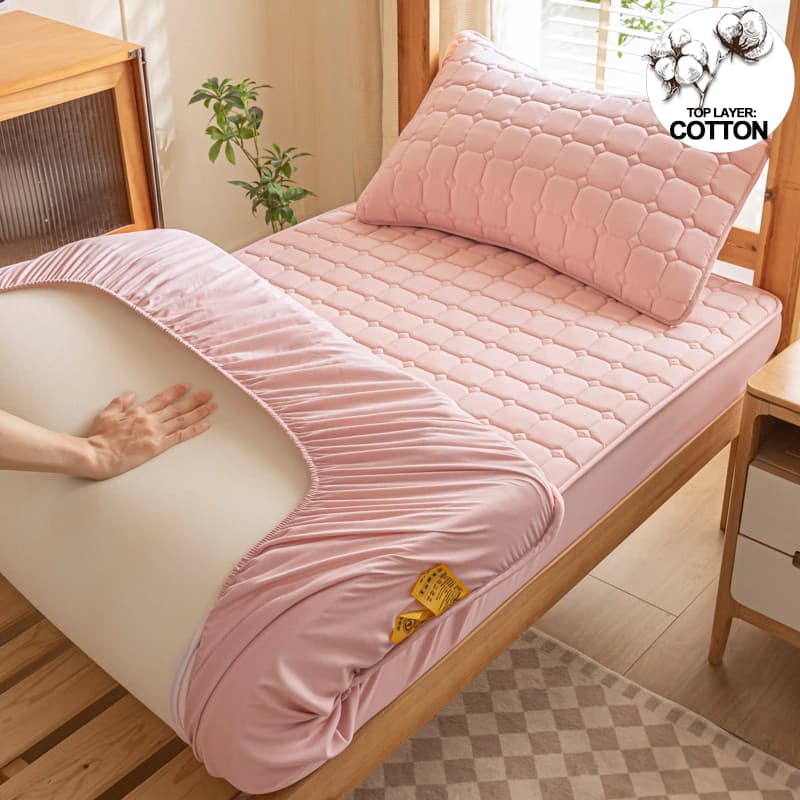 Coprimaterasso ispessito Cotton coprimaterasso with upper layer Sheet with breathable corners for students, young people, children, adults