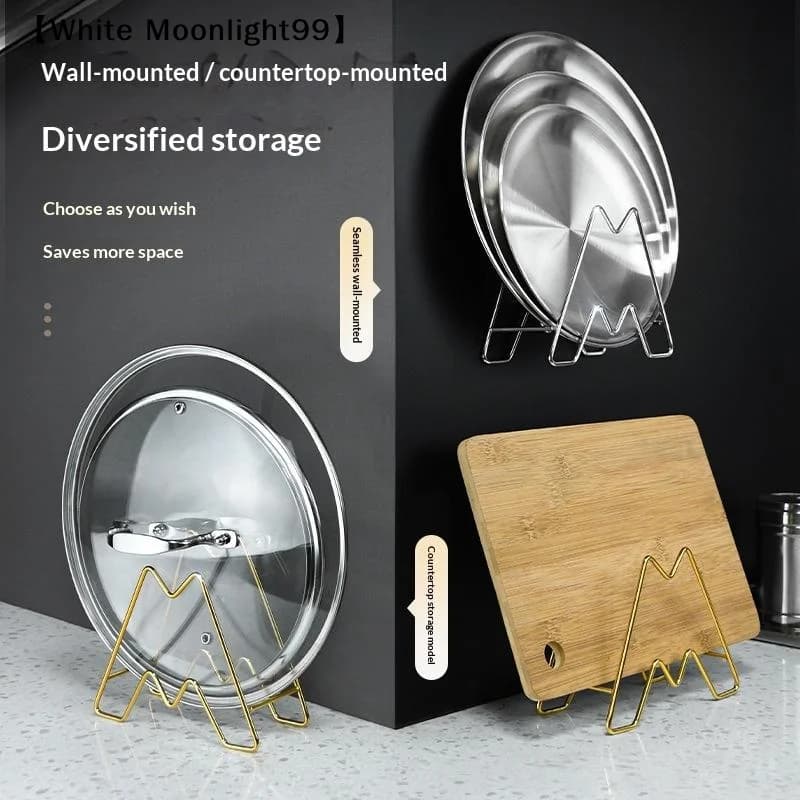 1 Pcs Portable Stainless Steel Cutting Board Holder Space Saving Chopping Board Organizer Rustproof Kitchen Storage Rack〔White〕