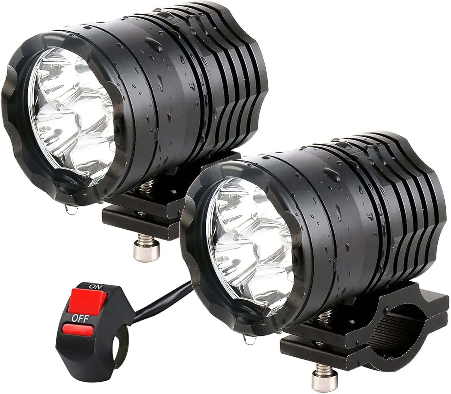 2 Luci di Guida per Moto 12-60V 40W 3600LM, Fari Fendinebbia LED per ATV UTV Bici Auto Camion Barca Carrello Elevatore, Impermeabili