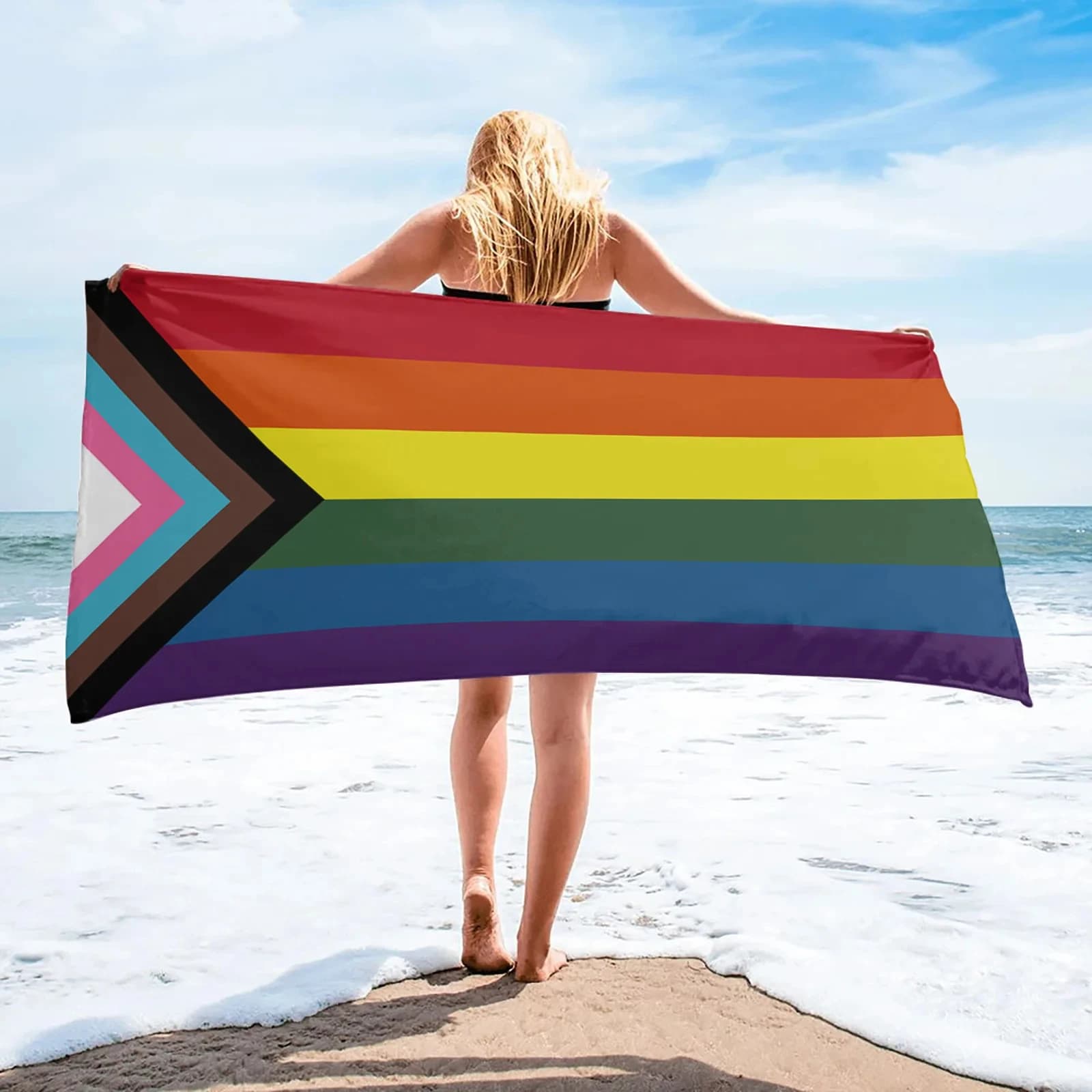 Rainbow Striped Beach Towel Bathroom towel in luxury fast drying microfiber yoga mat sports swimming towels without sand