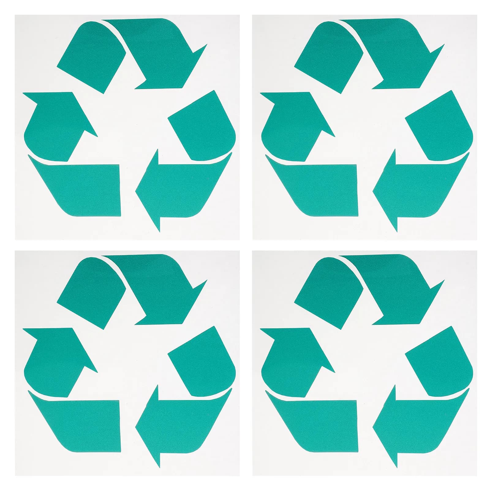 4Pcs Eco Friendly Recycle Stickers Green Recycling Symbol Labels for Bins Cans Containers Doors Windows Walls Home Office