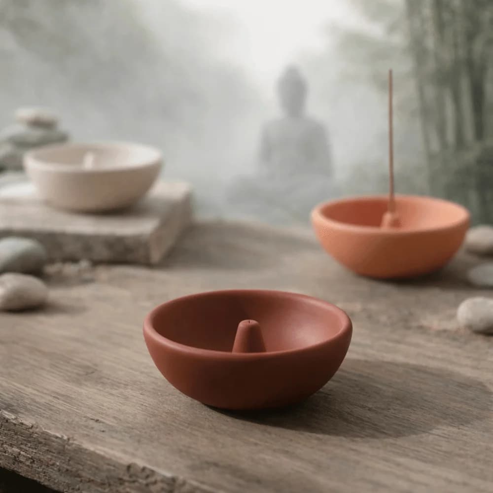 Decorative Retro Incense Holder Round Zen Style Incense Stick Burner Ceramic Sturdy Agarwood Tray Yoga