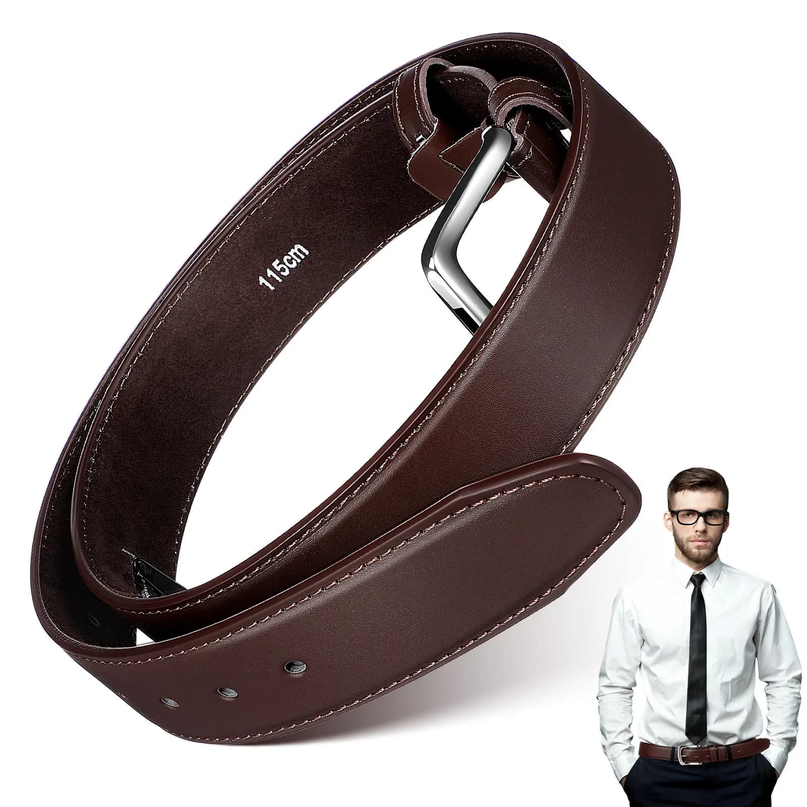 Pu Money Belt For Men Brown Adjustable Hidden Zipper Pocket Travel Security Waistband Anti-Theft Pouch Belt Wallet Organizer