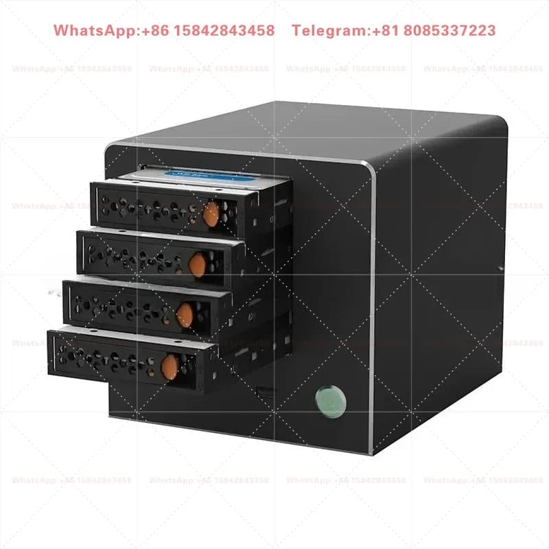 4-Bay Mini ITX NAS Case Home Office File Storage Server Chassis Support 3.5/2.5" HDD Hot Swap