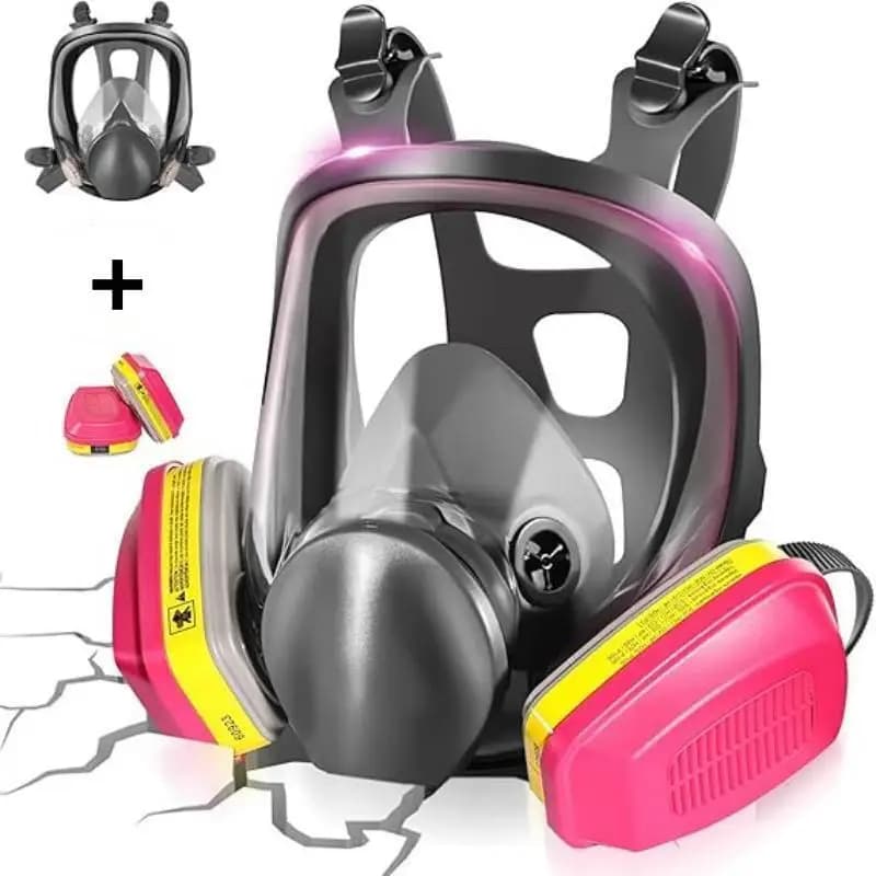 Full face respirator gas mask: 6800 reusable mask with filter 60923&2097 dust mask anti fog organic vapor smoke spray paint